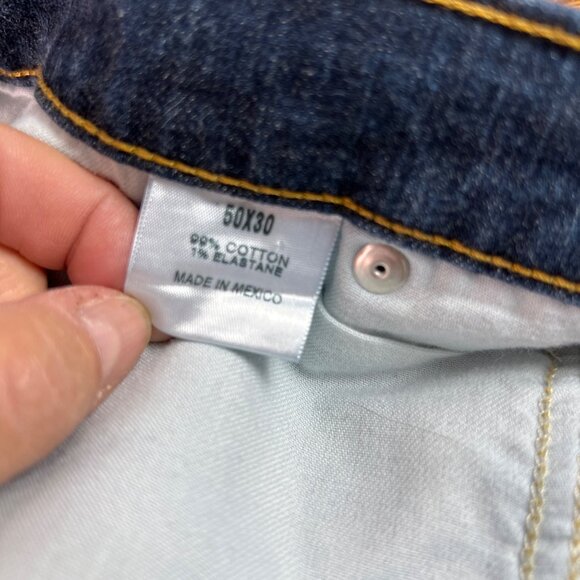 Foundry Flex Denim Jeans Men's Big & Tall Size 50x30 Dark Wash Blue S9407 - Picture 4 of 10